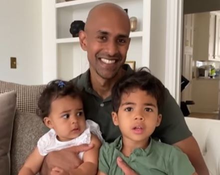 Tony Balkissoon with his two kids James and June